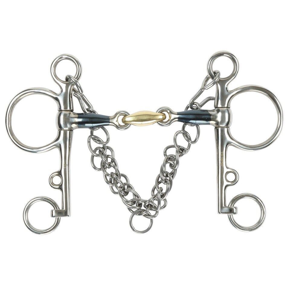 image 1 of Shires Sweet Iron Lozenge Horse Pelham Bit - Blue - 5.5in