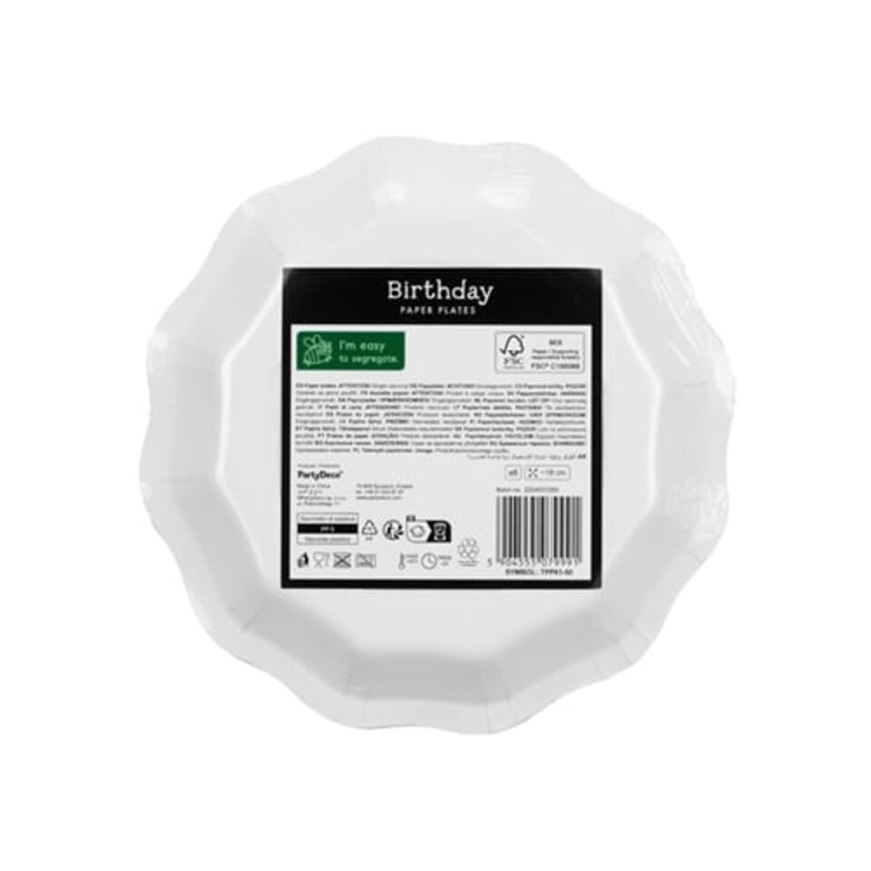 image 1 of Hello 60 Elegant Milestone Birthday Round Paper Plates 18cm - Pack of 6 | Multi