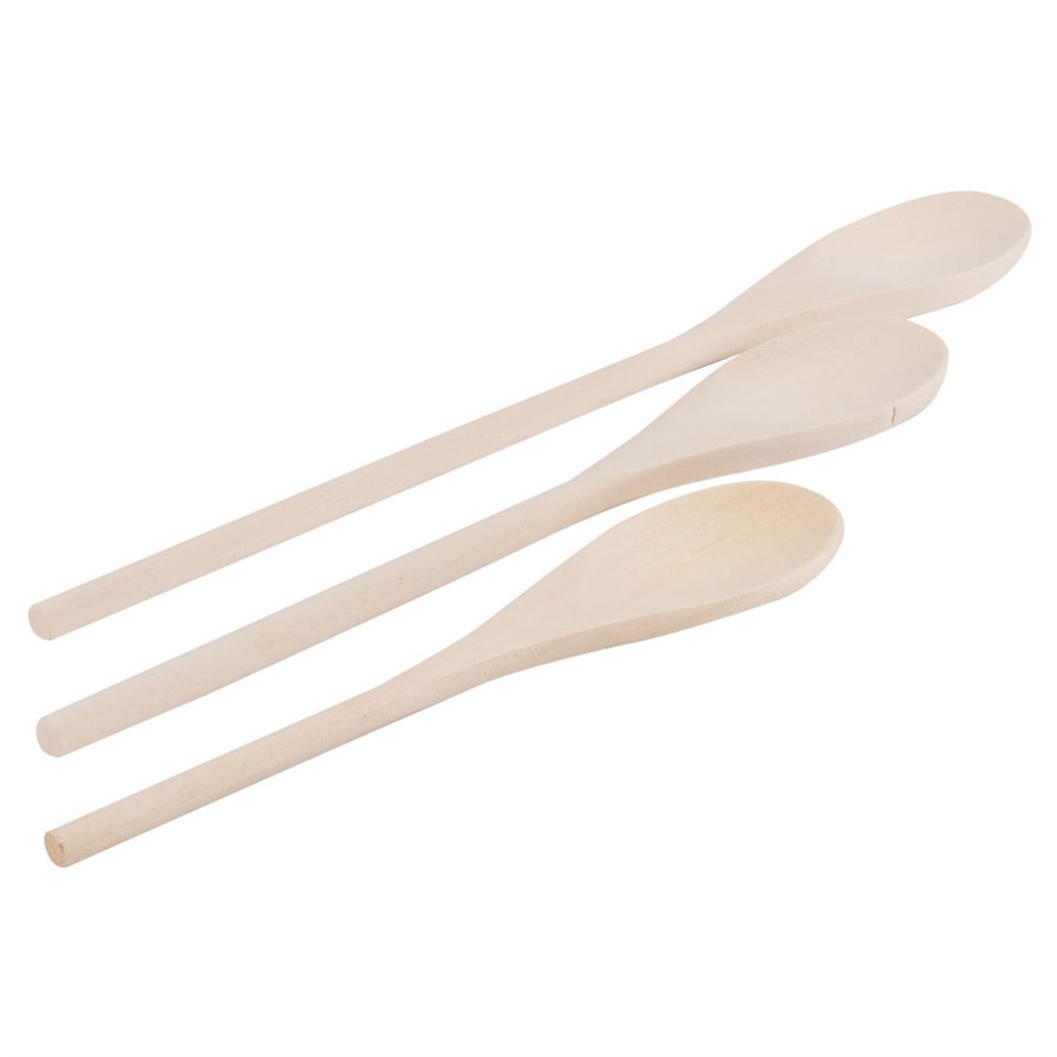 Ashley 3pc Wooden Cooking Spoons Set - 3 Sizes