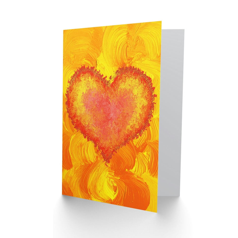 image 1 of Valentine Romance Thick Paint Heart Love Anniversary Valentines Day Card