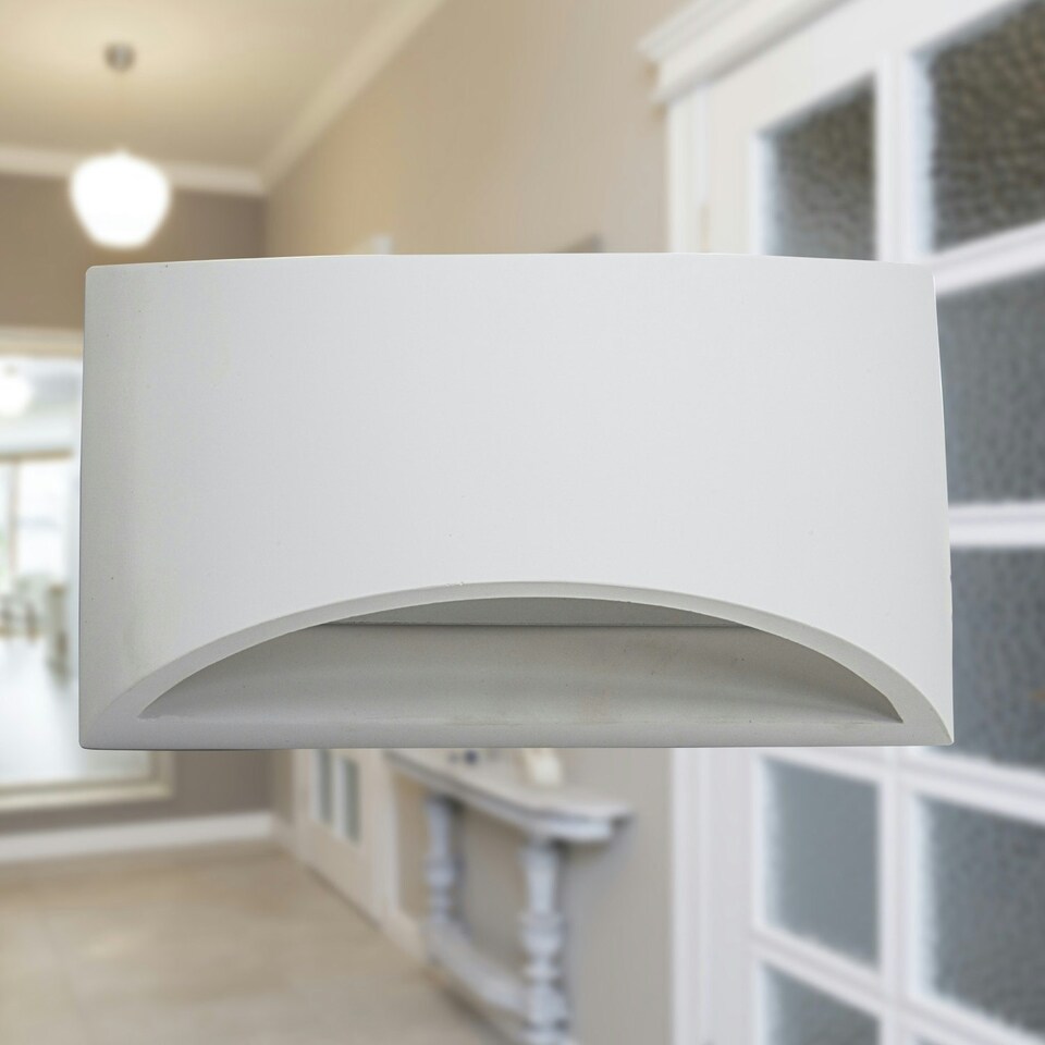 image 1 of First Choice Lighting Marmo White G9 Plaster Wall Light White