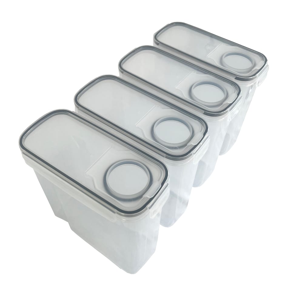 image 1 of 4pc Airtight Reusable Plastic Kitchen Food Storage Container Organiser Set
