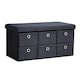 image 10 of Folding Ottoman Storage Bench 6 Drawer Compact Space-Saving Furniture | Black