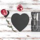 image 5 of Argon Tableware Heart Slate Placemats - 25cm - Pack of 6 | Black | Natural