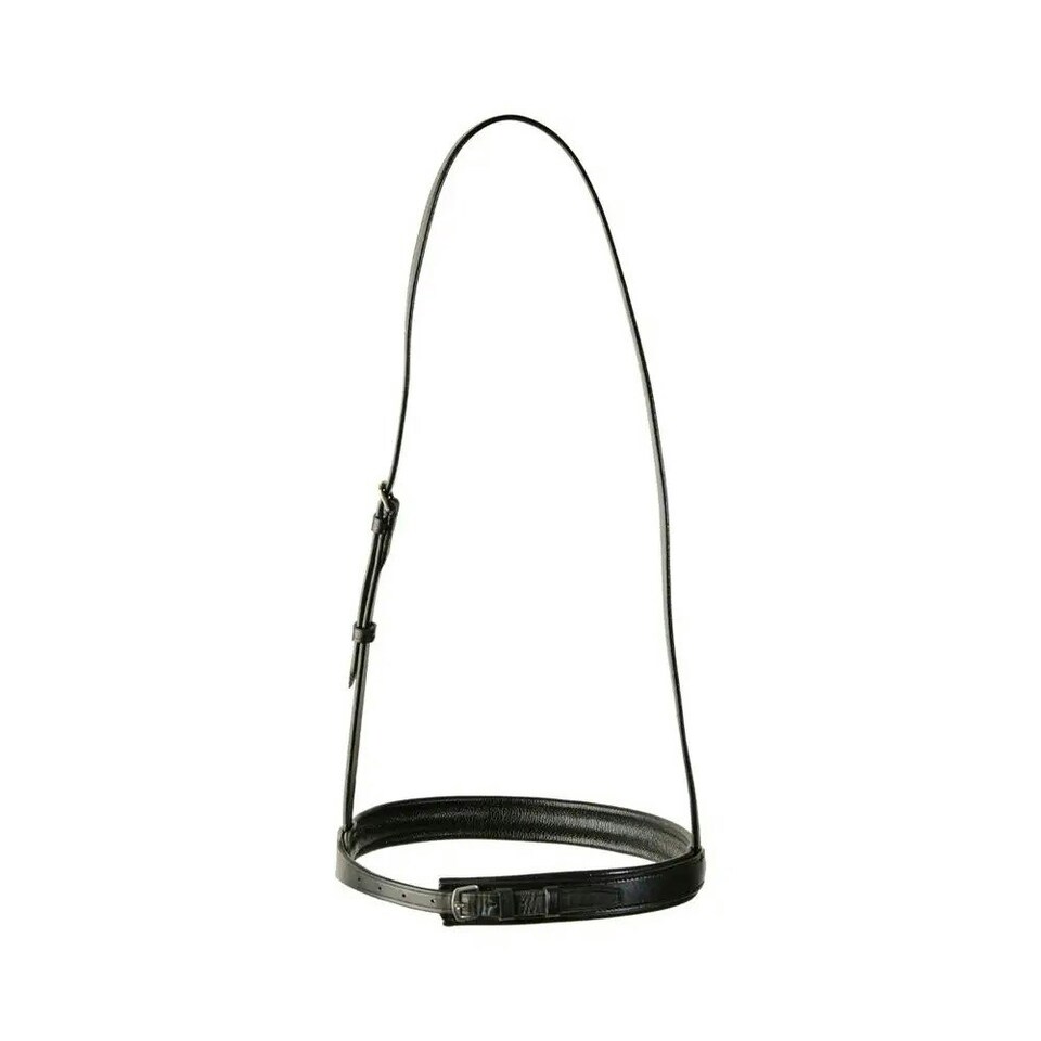 image 1 of Kincade Classic Leather Plain Horse Cavesson Noseband - Black - Cob