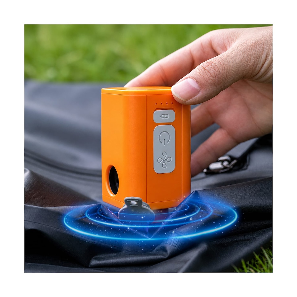 image 1 of Crossgear USB Rechargeable Portable Air Pump - Compact Electric Inflator & Deflator for Air Beds, Pool Inflatables, Camping Gear & Vacuum Packs, Cordless, 1200mAh