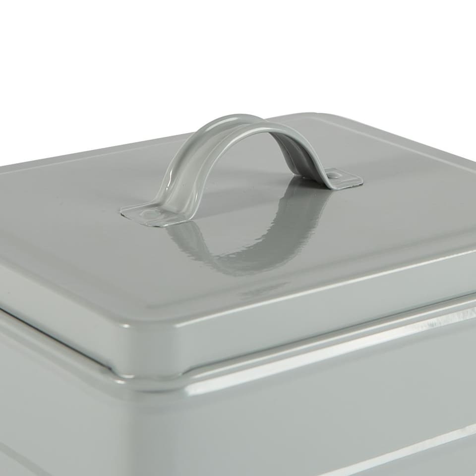 image 1 of Harbour Housewares Vintage Metal Washing Tablets Canister - Grey | Grey | Grey | 1