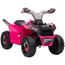 HOMCOM 6V Electric Quad Bike Kids Ride On All Terrain Vehicle with Forward Backward Function, for Ages 18-36 Months - Pink