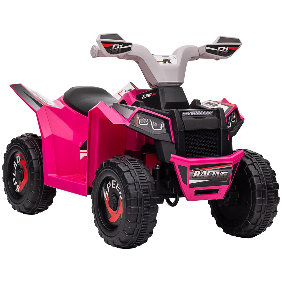 image 1 of HOMCOM 6V Electric Quad Bike Kids Ride On All Terrain Vehicle with Forward Backward Function, for Ages 18-36 Months - Pink