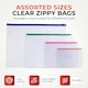 image 4 of Pack of 12 A5 Clear Zippy Bags with Green Zip