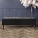 image 1 of 137cm Safar Plain Ottoman Storage Bench -Naples Shoes Bench with Black Turned Wooden Legs - Black Upholstery Footstool Storage