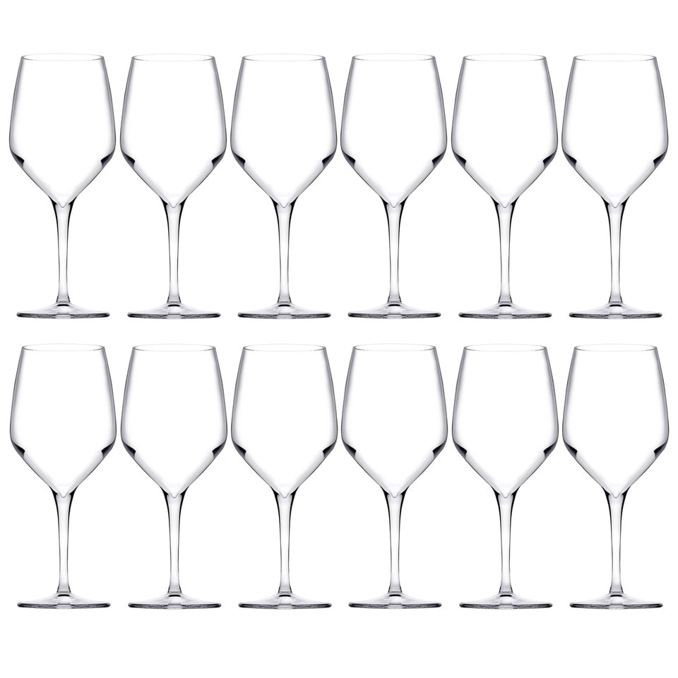 image 1 of Stemmed Wine Glasses Champagne Prosecco Flutes Cocktail Dinner Party | Clear | 12x580ml Wine Glasses