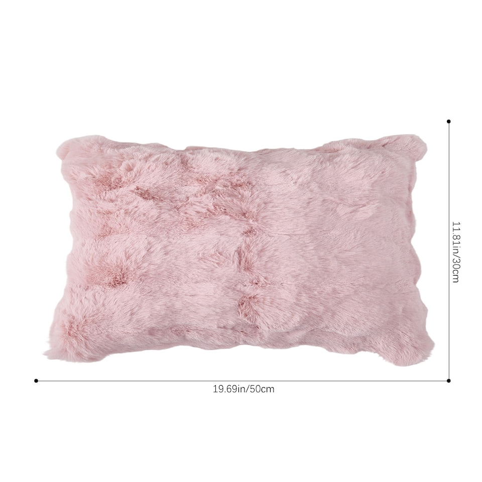 image 1 of Living and Home Plush Throw Pillow Cover Pillowcase,Pink-50x30cm | Pink