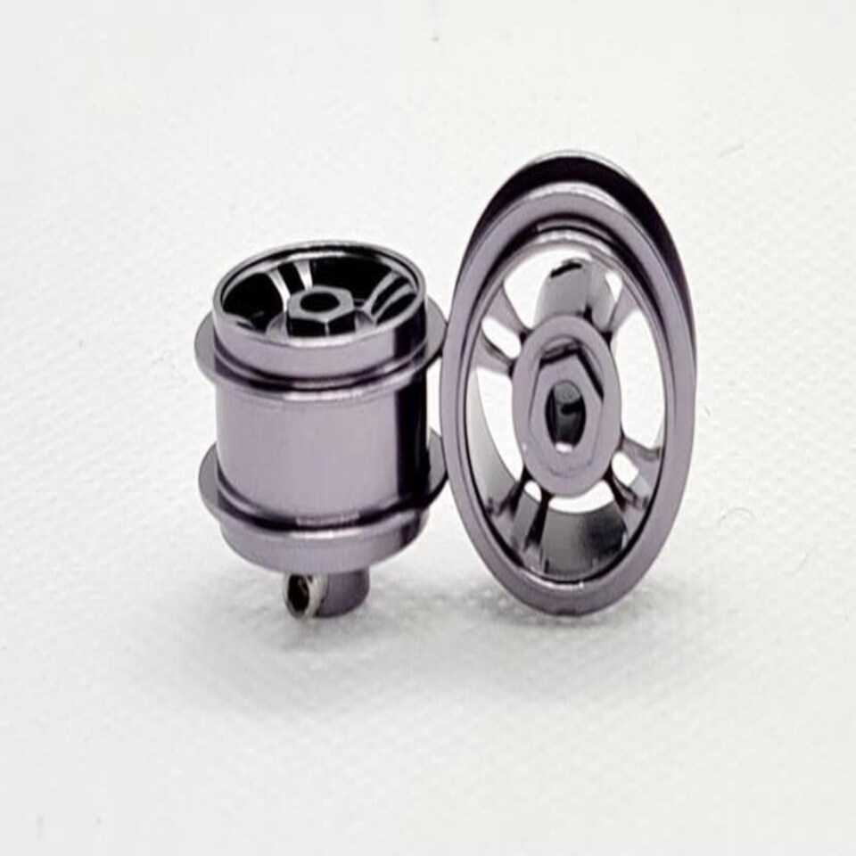 Staffs Slot Cars 4 Spoke Modern Grey Alloy Wheels 15.8 x 8.5mm x 2 Staffs 49