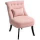 image 1 of HOMCOM Fabric Single Sofa Upholstered with Pillow Wood Leg Pink Pink