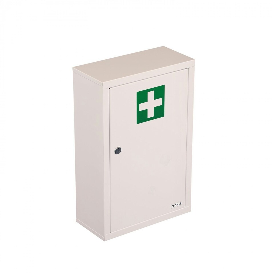 image 1 of Oypla Wall Mounted Metal First Aid Medicine Medical Cabinet Locker White