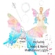 image 2 of deAO Light Up Butterfly Fairy Wings with Multi-Colour Lights & Adjustable Straps Childrens Dress Up Toy