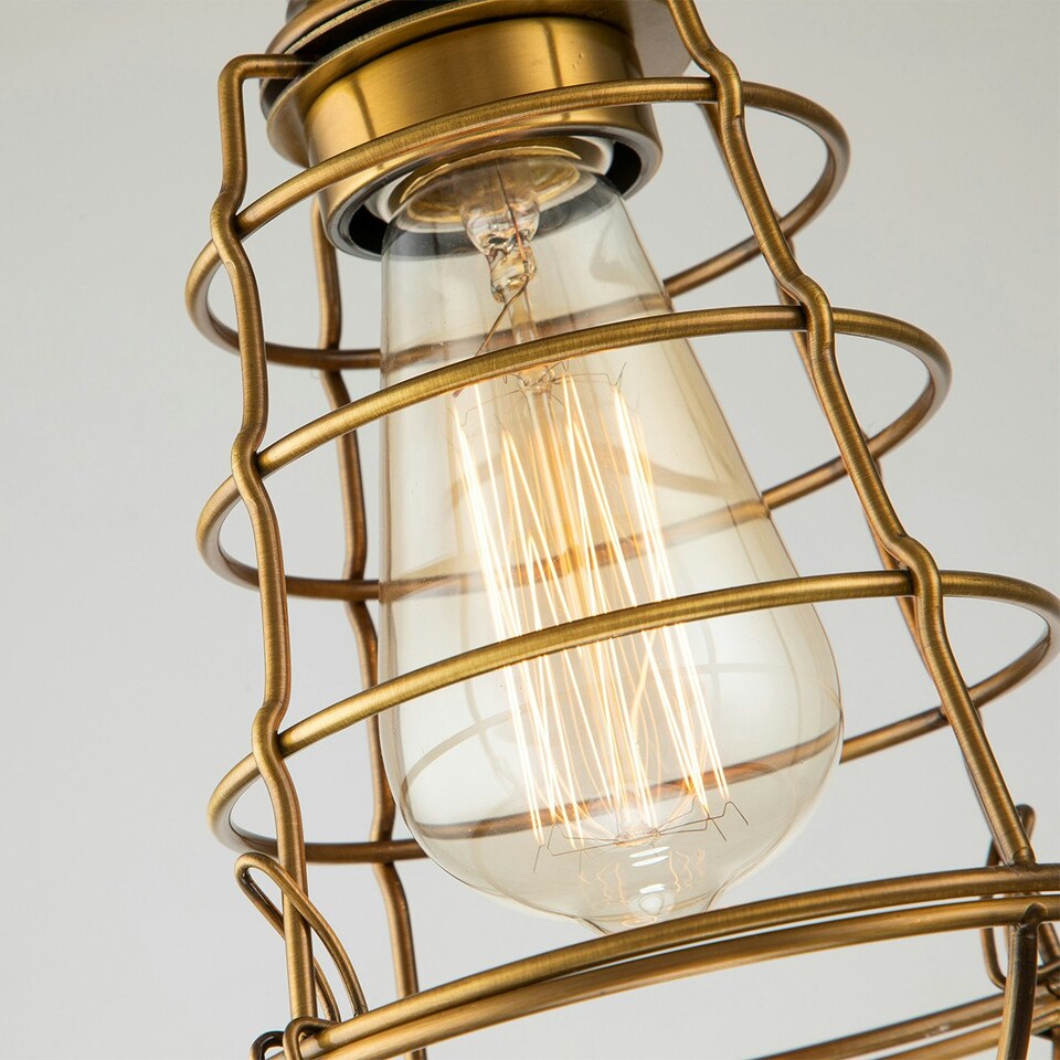 image 1 of Quoizel Mixon Semi Flush Ceiling Light Weathered Brass
