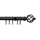 image 1 of 25-28mm Cage End Black Metal Curtain Pole Set 200 - 380cm | Black | Black