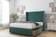 image 4 of Sloomy Marlborough Emerald Plush Divan Bed Base No Drawers With 54 Inch Wingback Headboard & 12 Inch Matching Footboard | Green | Emerald | Small Single | 1