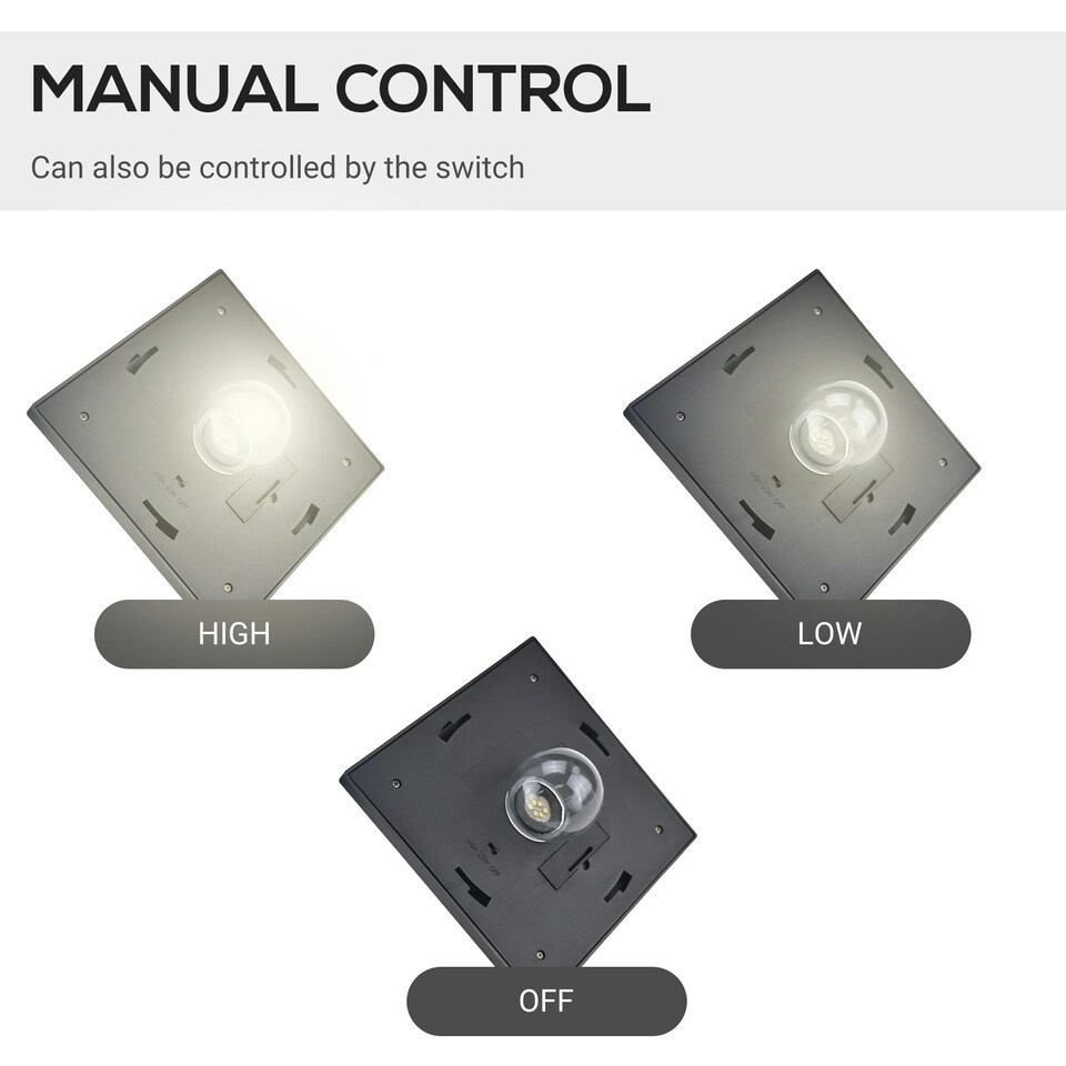 image 1 of Outsunny Outdoor Garden Solar Light with Base Energy-efficient IP44 Dimmable