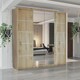 image 2 of Modern Wavy Sliding Mirror Wardrobe 120/150/180/203cm White/Black/Grey/Oak Brown | 120cm