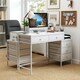 image 8 of COSTWAY Computer Desk with 5 Drawers and Side File Cabinet White White