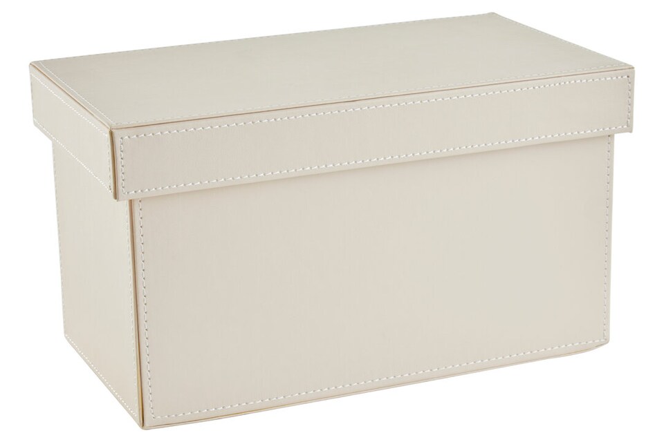 image 1 of Cuir Cream Leather Effect Storage Box