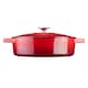 image 4 of Cooks Professional Cast Iron Casserole Dish 28cm - Ovenproof Pan with Lid | Red | Red