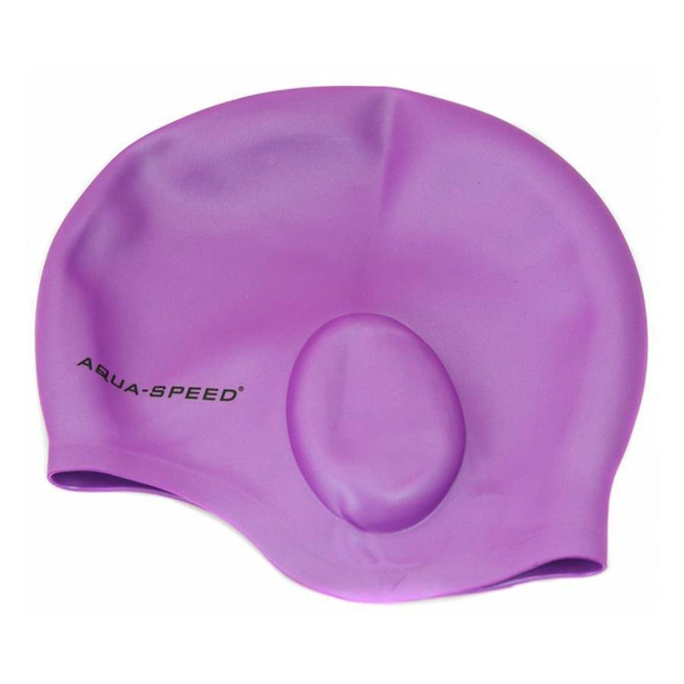 image 1 of Unisex Adult Full Ear Coverage Swimming Cap | Soft Silicone Cap for Pool Use | Purple | Purple | One Size | 1