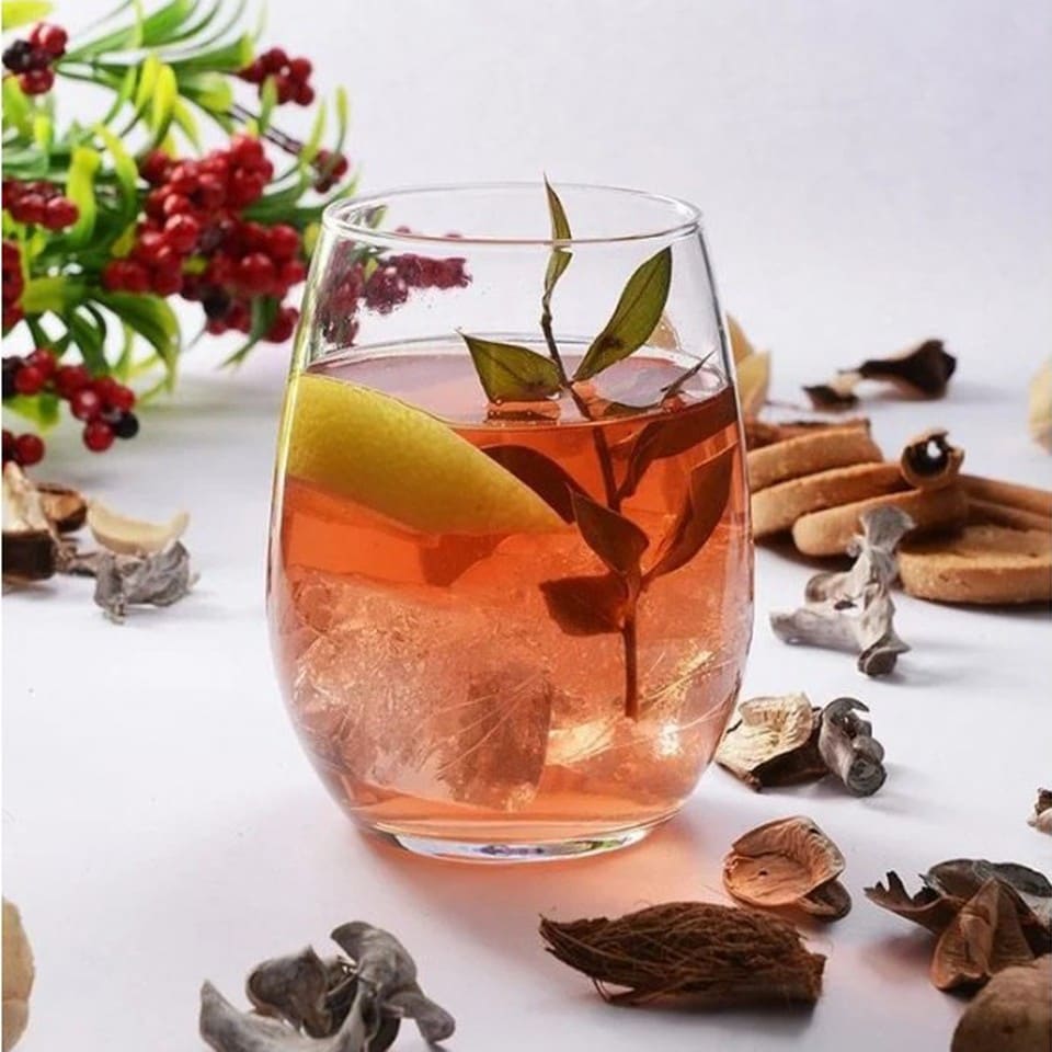 image 1 of Amber Drinking Glasses Tumblers Whiskey Water Juice 440ml | Clear | Clear | Set of 12