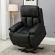 image 7 of Chester Single Motor Rise Recliner Bonded Leather Heat & Massage Chair (Black)