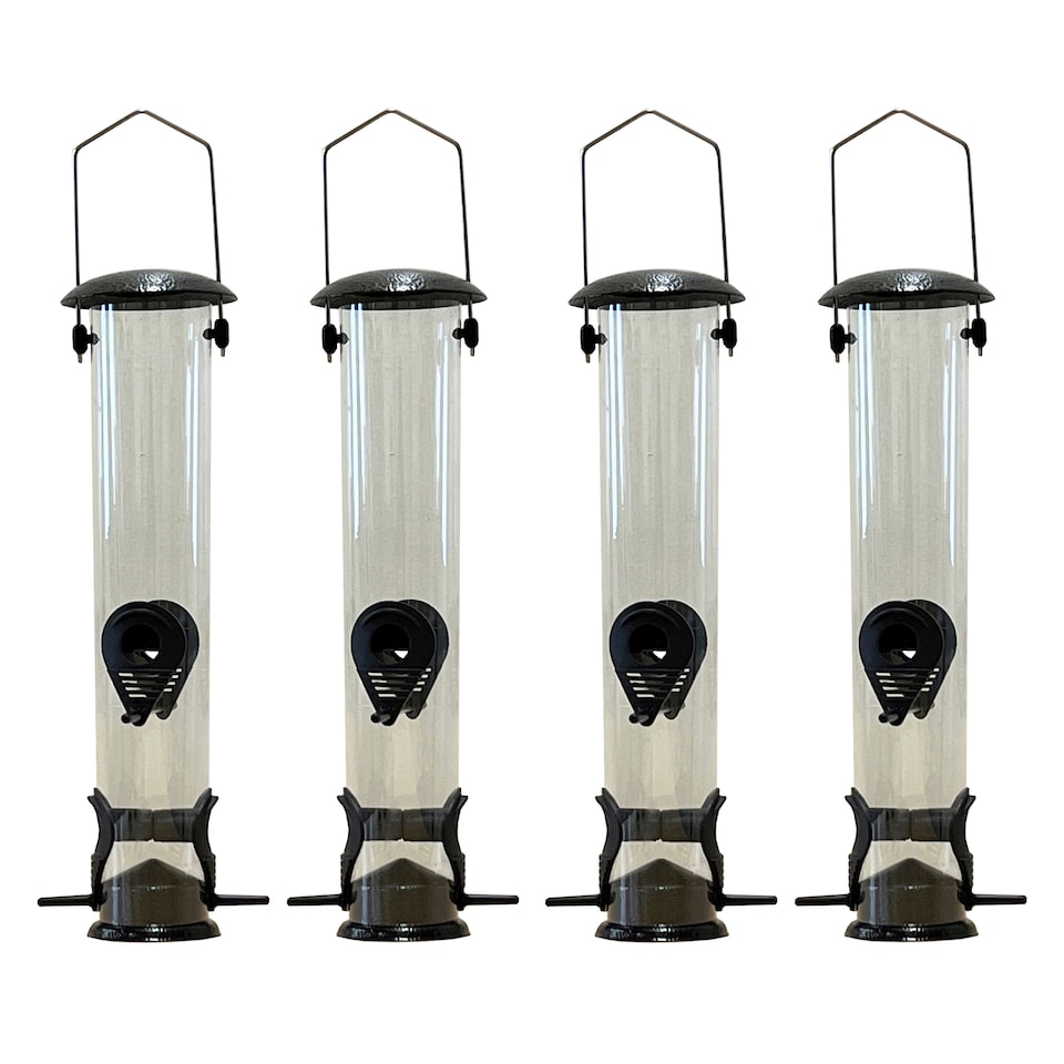 image 1 of Large Hanging Bird Seed Feeders (Set of 4)