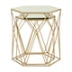 image 3 of Set of 2 Hexagonal Mirrored Top Side Tables,Nesting Tables With Champagne Finish,Decorative Accent Tables Gold