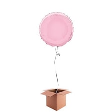 Pink Round Foil Balloon - Inflated Balloon in a Box