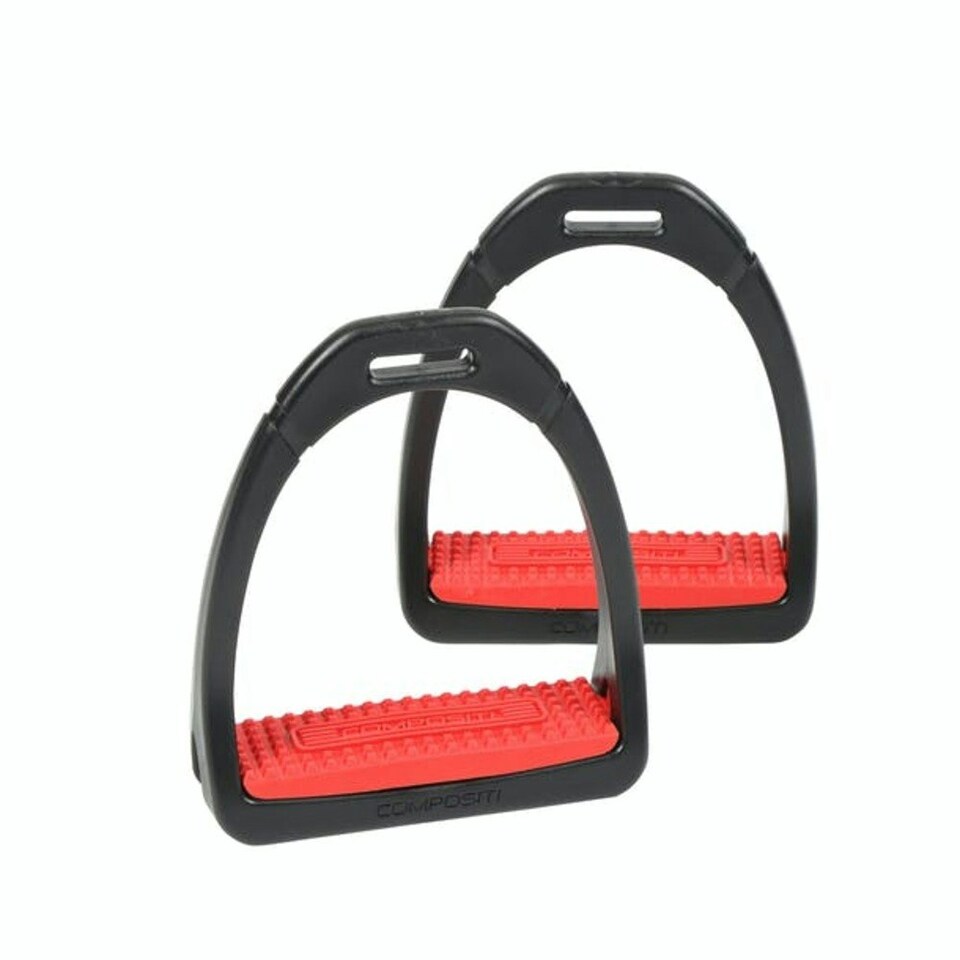Compositi Unisex Adult Premium Profile Horse Stirrups - Red - One Size