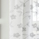 image 3 of Pair of Sienna Grey Floral Trail Embroidery Voile Panels 229 cm (90 inch) Rod Pocket Panels for Bedroom and Living Room