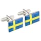 image 1 of Flag of Sweden Cufflinks - Onyx Art CK150