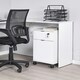 image 3 of Adore Rio Matt White Mobile Office Storage Cart With Lockable Drawer White