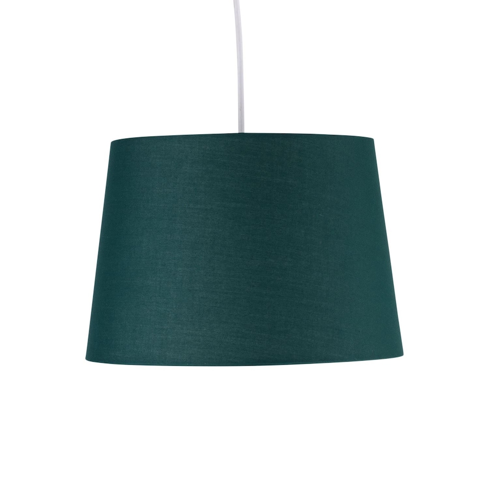 image 1 of Set of 2 Dark Green 28cm Tapered Cylinder Pendant or Lamp Shades | Green | Medium | 2