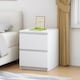 image 1 of Keaton Gloss White 2 Drawer Bedside Table Freestanding Chest Of Drawers (40 x 55 x 40cm - D x H x W) | White | White | 1