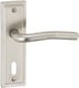 image 1 of Nevada Metal Lever Latch Door Handles Set Round Rose Internal & External | Silver | Satin Nickel Keyhole | 1