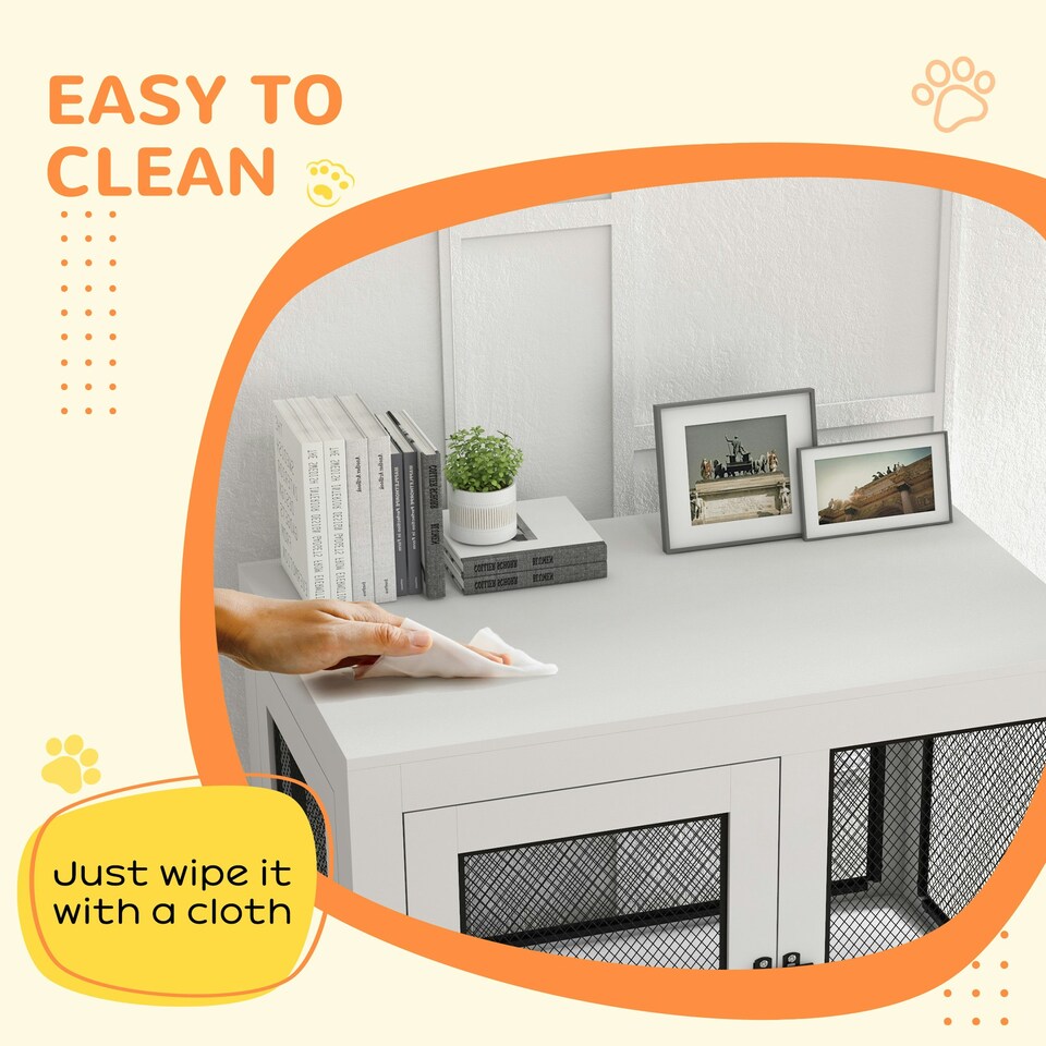 image 1 of PawHut Pet Crate End Table w/ Soft Washable Cushion for Lage Medium Small Dogs