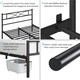 image 4 of Yaheetech 4ft6 Metal Platform Bed Frame with Headboard Black