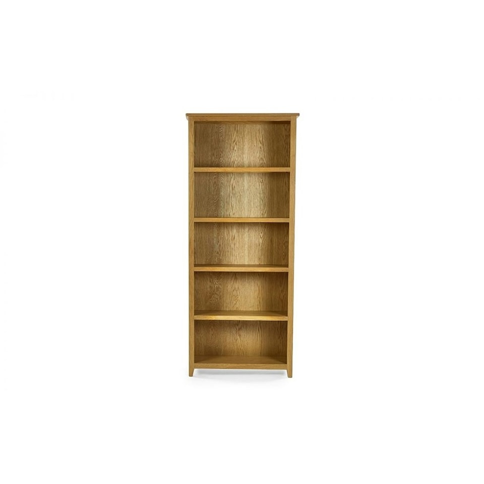 image 1 of Classic Solid Oak Tall Bookcase | Brown | Brown