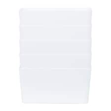 Wham Studio 5 x 1.4L Deep Rectangular Plastic Storage Baskets Ice White White