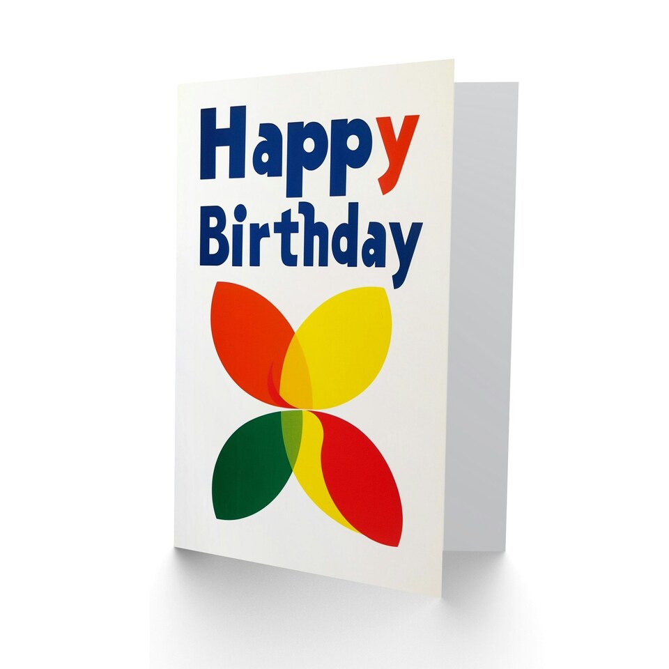 image 1 of Retro Colourful Simple Classic Dots Birthday Card
