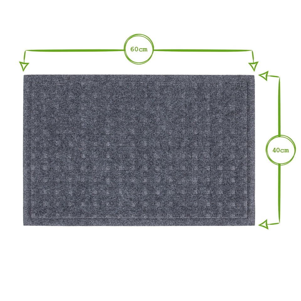 image 1 of Nicola Spring Heavy Duty Dirt Trapper Door Mat - 60cm x 40cm - Grey