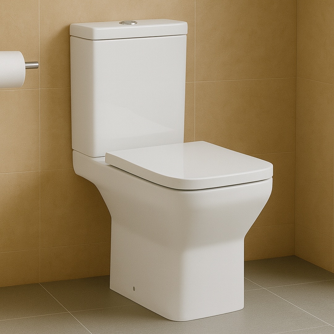 Milan Rimless Close Coupled Toilet With Soft Close Seat