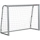image 1 of SPORTNOW 8ft x 5ft Football Goal, Football Net for Garden, Training Goal with Ground Stakes, Steel Frame | Grey